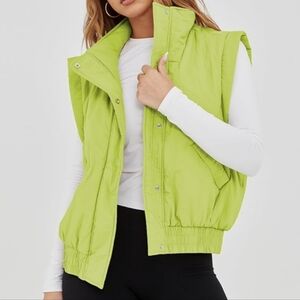 Bright Lime Green Puffer Vest